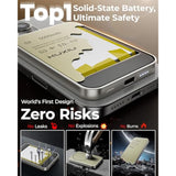 2025 Solid-State Magnetic Portable Charger 5000Mah, Qi2-Certified 15W Wireless Power Bank, High Energy Density & Safety, Usb-C Travel Magnetic Battery Pack For Iphone 16/15/14/13/12-Titanium