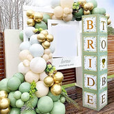 101PC Green Bridal Shower Décor Set – Letter Boxes & Balloons for Wedding or Engagement