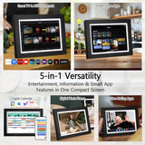 10 Inch 5-In-1 Small Smart Tv With Atsc Tuner & Touch Screen, Kitchen Tv With Smart Home Control Panel, Video Call, Calendar & Photo Frame Functions, Portable Mini For Bedroom, Rv, Camper