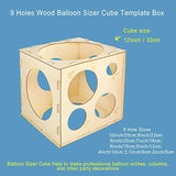 2-10 Inch Collapsible Wood Balloon Sizer Box Cube, Balloon Size Measur