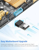 2Pack 9 Pin USB Motherboard Female Header to USB C Adapter, Type C Male to 9Pin Motherboard Serial Female Extender Converter