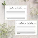 50 Share A Memory Cards, Memory Card For Celebration Of Life, Graduation, Wedding, Retirement, Going Away Party (4" X 6")