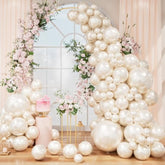 83 Pcs Pearl White Double Stuffed Balloon Arch Kit for Weddings & Parties