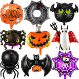 9-Pc Halloween Balloon Set – Ghost, Spider, Pumpkin & Bat Party Decor