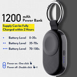 Portable Apple Watch Wireless Travel Charger, 1200Mah Power Bank Iwatch Fast Charging With Car Keychain, Adapter Compatible With Series Ultra 10 9 8 7 6 5 4 3 2 Se (Black)