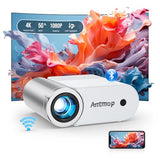 Mini Projector With Wifi And Bluetooth, 400 Ansi Portable Mini Projectors For Iphone, Native 1080P 4K Support Home Theater For Outdoor, 200 Display For Smartphone/Hdmi/Usb/Tv Stick