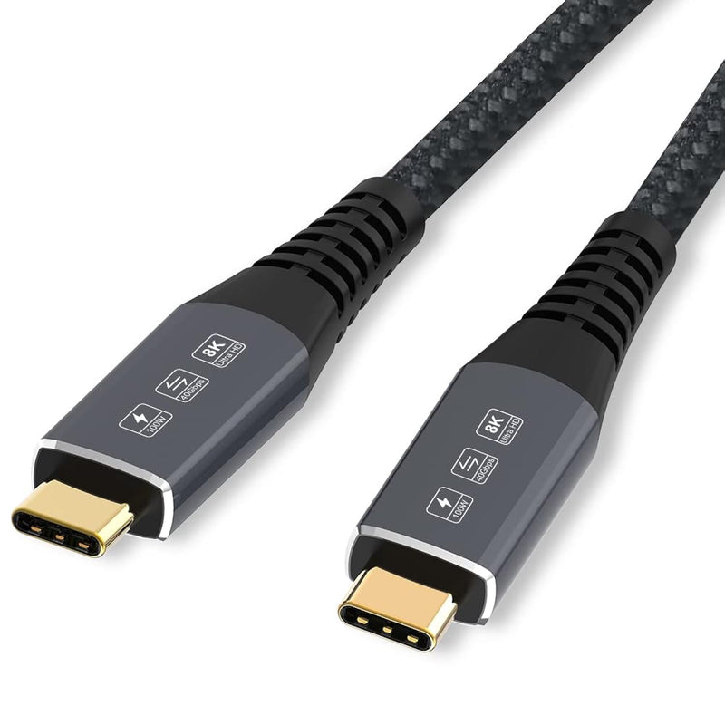 CABLEDECONN 1M USB4 Compatible with Thunderbolt 4 8K 5K 1M Cable M/M USB-C 8K@