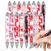 24Pcs Valentine'S Day Heart Shape Pens Bulk Cute Retractable Decorative Pens 0.5 Mm Stationary Supplies For Office School Wedding Party Gifts