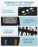 Large Electronics Travel Organizer Case, Tech Accessories Cord Storage Bag For Phone, Power Bank, Sd Card, Cables, Black