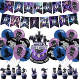 Panther Of Black Birthday Party Supplies - Includes Banner, Cake Topper, 12 Cupcake Toppers, 18 Balloons