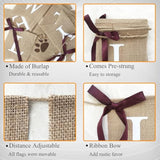 Burlap "Let's Paw-ty" banner with paw print for dog birthday and pet party décor