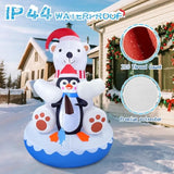 2025 Christmas Inflatable Polar Bear 6Ft Polar Bear And Penguin Fishing Christmas Inflatables Outdoor Decoration Xmas Bl