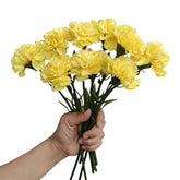 10 Stem Artificial Flowers Carnations Bouquets,11Inch Real Touch Flowers With Stems,Silk Petals Fake Flowers Forever Plants For Wedding Flower Bouquet Centerpieces Bridal Shower Birthday (Yellow)