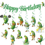 Pickle Happy Birthday Banner, Pickle Party Decorations, Funny Pickle Garland Party Supplies, Cartoon Funny Fruit Cucumber For Pickle Birthday Party
