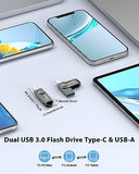 Dual Usb C Flash Drive 128Gb Usb 3.0 2-In-1 Type C + Type A Thumb Drive Udp-Tech Waterproof Metal Pen Drive Portable Otg Flash Drive