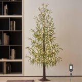 Lighted Christmas Norfolk Pine Tree 416 Led Fairy Lights 6Ft Plug In, Faux Pine Tree Lights For Indoor Outdoor Home Holiday Decoration