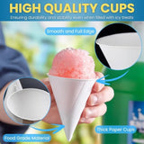 200 Pack White Paper Cone Cups 4.5oz Eco-Friendly Leak-Proof Disposable