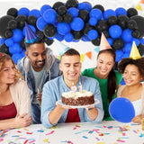 Black Blue Balloon Garland Arch Kit - 122Pcs Diy Royal Blue Black Ball