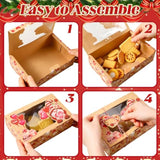 24 Pcs Valentine'S Day Bakery Treat Boxes Cookie Gift Candy Boxes With Window Valentines Dessert Jars Heart Themed Cupcake Bins Heart Container For Pastries Doughnut Brownies Truffles