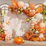 Fall Balloon Arch Kit: Burnt Orange, Gold & White Balloons, Autumn Decor