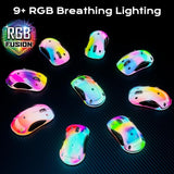 2.4G Aesthetic Wireless Mouse - Customizable Covers & Led Mood Lighting - Rechargeable Ergonomic Design, 5 Buttons, 1200 Dpi For Office, Laptop, Mac - White