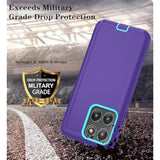 Motorola Moto Edge 2025 3-Layer Case, Purple Sky Blue Color, Heavy Duty Full-Body Protector