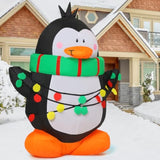 4.2 Ft Christmas Inflatables Outdoor Decoration Penguin Inflatables Christmas Blow Up Yard Decorations With Led Lights C