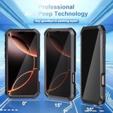 Privacy Case For Iphone 16 Pro Max With 360° Rotatable Stand, Fit For Magsafe Military Grade Drop Tested 9H Privacy Screen Protector Ring Kickstand Anti Peep Full Body Shockproof Rugged Magnetic Case