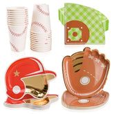 125 Pieces Baseball Party Decoration Tableware Set Baseball Field Disposable Napkins Plates And Cups For Baseball Theme Baby Shower Birthday Party Supplies, Serves 25
