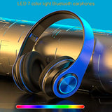 Kids Bluetooth Over Ear Headphones, Colorful Led Lights Headphones With Built-