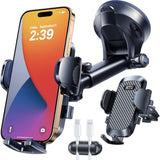 2025 Best Car Phone Holder?Ultimate 5-In-1 & Upgraded 100+Lbs Strongest Suction??True Military-Grade & Safety Cert? Windshield Phone Mount, Dashboard Vent Stand For Iphone Android & Truck, Black