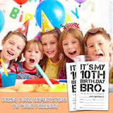 It'S My 10Th Birthday Bro Invitations Cards, 4"X 6" Birthday Party Invites With Envelopes For Party Decorations Supplies(20 Pieces) -D23