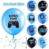 36pcs Gaming Theme Black & Blue Balloons for Video Game Birthday Party Decor