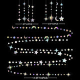 Iridescent Star Moon Circle Dot Garland Party Decoration Kit Hanging Crescent And Twinkle Little Star Streamer Bunting Banner For Kids First Birthday Ramadan Eid Mubarak Baby Shower Wedding Decor
