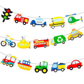 Transportation Banners Transportation Party Decorations 2Pcs Transport Themed Train Cutout Banners Transportation Birthday Party Supplies For Vehicle Car Traffic Light Baby Shower Decor