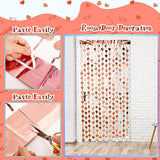4 Pcs Valentine Heart Foil Curtain Rose Gold Heart Chain Foil Fringe Metallic Tinsel Backdrop Hanging Bachelorette Decorations Tinsel Streamer For Wedding Birthday Bridal Shower