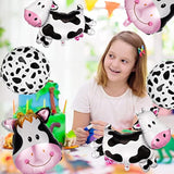 6 Pcs Huge Cow Balloon Funny Cow Print Mylar Balloon For Baby Shower Boy Girl 1St Birthday Farm Animal Western Cowboy Theme Party Decoration