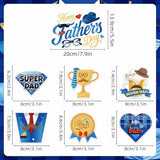 139Pcs Fathers Day Decorations, Happy Fathers Day Party Set with Plates, Napkins, Cups, Tablecloth, Banner, Balloons, Haning Swirls, Cake Topper, Cupcake Toppers for Dad Birthday Party, Serves 20