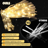 50 Pcs LED Wedding Ribbon Wands Warm White Fairy Streamers with Bells
