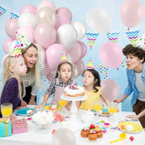 Blush Pink Balloons, 50 Pcs 12Inch Dusty Pink Pearl White Sand Latex Balloon Retro Pink Nude Cream Boho Balloons For Bridal Baby Girls Shower Boho Bachelorette Birthday Wedding Party Decorations