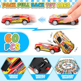 60Pcs Pull Back Toy Cars, Mini Die Cast Race Cars Vehicles Bulk, Party Favors Car Toys, Treasure Box Toys Goodie Bag Stuffers, Christmas Birthday Party Gift For Kids Girls Boys(Style A)