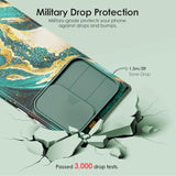 Samsung Galaxy S24 Ultra Case with Slide Camera Cover & Screen Protector, Anti-Yellowing Chic Pattern Design, Shockproof Anti-Scratch Slim Thin Phone Cover S24 Ultra 6.8'' Dream Green