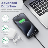15W Fast Charging Battery Case For Iphone 15 Pro(6.1 Inch),7500Mah Slim Portable Charging Case With 360°Protection,Rechargeable Extended Phone Charger Cover For Iphone 15 Pro Battery Case-Black
