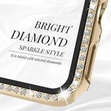 Compatible For Apple Watch Case With Screen Protector For Apple Watch 44Mm Series 6/5/4/Se, Bling Crystal Diamond Rhinestone Ultra-Thin Bumper Full Cover Protective Case For Women Girls Iwatch