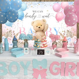 Boho Bear Gender Reveal Backdrop Banner Boho Floral We Can Bearly Wait Gender Reveal Decorations Pampas Grass He or She Baby Shower Party Decor (6x3.6ft)