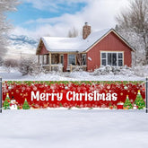 Merry Christmas Banner 8X2 Ft Large Christmas Banner For Outside Red Holiday Xmas Backdrop Yard Decorations