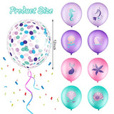 36-Pc Mermaid Balloon Set Purple, Pink, Teal & Confetti Decor