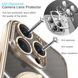 Privacy Case For Iphone 16 Pro Max With Magnetic Stand 1 Hd & 1 Privacy Screen Protector, Full Camera Lens Protector Fits For Magsafe Shockproof Not Yellowing Luxury Plating Edge Clear Kickstand Case