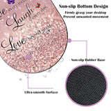 Advanced Texture Fashion Mouse Pad, Glitter Quote Live Laugh Love Non-Slip Rubber Base Gaming Mouse Pad, Washable Lycra Surface Mouse Pad Design, Suitable For Laptop Computers