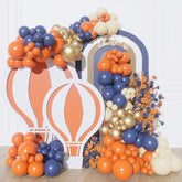 Fall Thanksgiving Balloon Arch Kit 150pcs Orange Navy Blue White Gold Balloons for Party